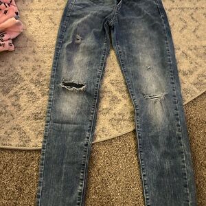 Denizen from Levi's Blue Skinny Jeans with Distressed Details